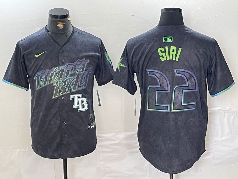 Men Tampa Bay Rays #22 Siri Black City Edition Nike 2024 MLB Jersey style 1